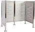 MCW Mülltonnen-Zaun J55 150 x 165 x 85 cm Edelstahl silber