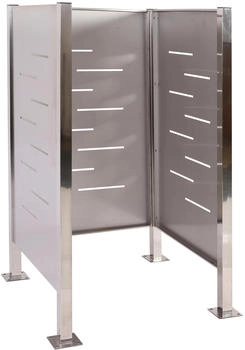 MCW M&uuml;lltonnen-Zaun J55 150 x 85 x 85 cm Metall Edelstahl silber