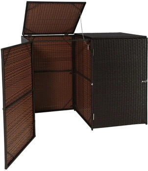 MCW Mülltonnenverkleidung E25 2 x 120 Liter 176 x 130 x 131 cm braun