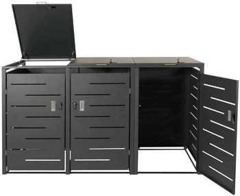 MCW Mülltonnenverkleidung E83 3 x 240 Liter 116 x 212 x 98 cm Stahl anthrazit 100 kg – MCW Mülltonnenverkleidung E83 3 x 240 Liter 116 x 212 x 98 cm Stahl anthrazit 100 kg - Ästhetischer Schutz für Ihre Abfallbehälter