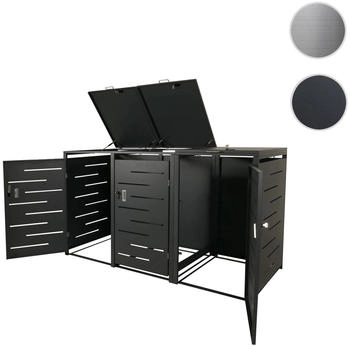 MCW Mülltonnenverkleidung E83 3 x 240 Liter 116 x 212 x 98 cm Stahl anthrazit 100 kg – Clever konzipiert für maximalen Komfort