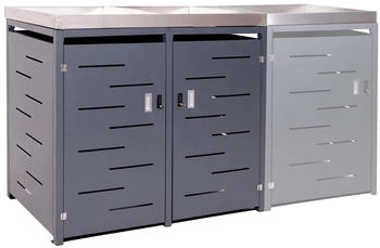 MCW Mülltonnenverkleidung H40 2 x 240 Liter 125 x 134 x 84 cm anthrazit – MCW Mülltonnenverkleidung H40 2 x 240 Liter 125 x 134 x 84 cm anthrazit - Elegante Ordnung für Ihren Außenbereich