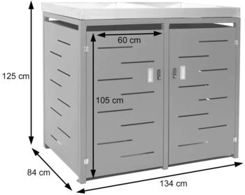 MCW Mülltonnenverkleidung H40 2 x 240 Liter 125 x 134 x 84 cm anthrazit – Praktischer Pflanzkasten für zusätzliches Grün
