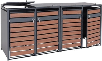 MCW Mülltonnenverkleidung J81 1 x 240 Liter 117 x 68 x 80 cm Kirsche-Holzoptik dunkelbraun – MCW Mülltonnenverkleidung J81 1 x 240 Liter 117 x 68 x 80 cm Kirsche-Holzoptik dunkelbraun für stilvolle Abfallorganisation