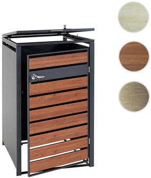 MCW Mülltonnenverkleidung J81 1 x 240 Liter 117 x 68 x 80 cm Kirsche-Holzoptik dunkelbraun – Praktische Funktionalität trifft auf elegantes Design
