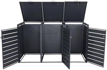 MCW Mülltonnenverkleidung J81 3 x 240 Liter 117 x 200 x 80 cm gold – MCW Mülltonnenverkleidung J81 3 x 240 Liter 117 x 200 x 80 cm gold Eleganz für Ihre Außenbereiche