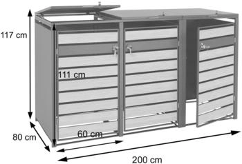 MCW Mülltonnenverkleidung J81 3 x 240 Liter 117 x 200 x 80 cm gold – Robuste Konstruktion für dauerhafte Zuverlässigkeit