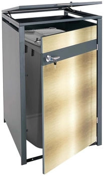 MCW Mülltonnenverkleidung J82 1 x 240 Liter 117 x 68 x 80 cm gold – MCW Mülltonnenverkleidung J82 1 x 240 Liter 117 x 68 x 80 cm gold Ästhetik trifft Funktionalität