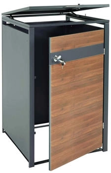 MCW Mülltonnenverkleidung J82 1 x 240 Liter 117 x 68 x 80 cm Kirsche-Holzoptik dunkelbraun