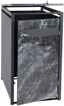 MCW Mülltonnenverkleidung J82 1 x 240 Liter 117 x 68 x 80 cm Marmor-Optik dunkel