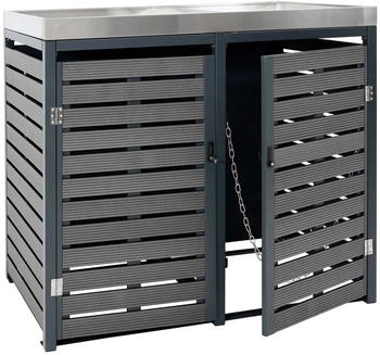 MCW Mülltonnenverkleidung K14 2 x 240 Liter 124 x 146 x 102 cm anthrazit