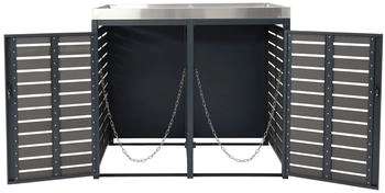 MCW Mülltonnenverkleidung K14 2 x 240 Liter 124 x 146 x 102 cm anthrazit – MCW Mülltonnenverkleidung K14 2 x 240 Liter 124 x 146 x 102 cm anthrazit für stilvolle Ordnung