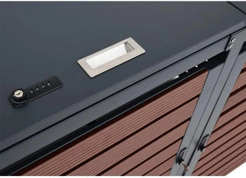 MCW Mülltonnenverkleidung K14 3 x 240 Liter 119 x 205 x 84 cm Walnuss-Holzoptik – Praktische Handhabung für den Alltag