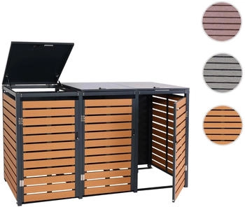 MCW Mülltonnenverkleidung K14 3 x 240 Liter 119 x 205 x 84 cm Teak-Optik – MCW Mülltonnenverkleidung K14 3 x 240 Liter 119 x 205 x 84 cm Teak-Optik - Elegante Ordnung für Ihren Außenbereich