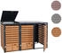 MCW Mülltonnenverkleidung K14 3 x 240 Liter 119 x 205 x 84 cm Teak-Optik