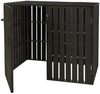 MCW WPC-M&uuml;lltonnenverkleidung J28 2 x 240 Liter 115 x 140 x 100 cm anthrazit