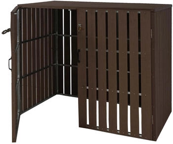 MCW WPC-M&uuml;lltonnenverkleidung J28 2 x 240 Liter 115 x 140 x 100 cm braun
