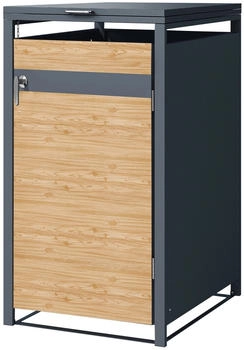 ML-Design M&uuml;lltonnenbox 1 x 240 Liter 68 x 80 x 116,3 cm L&auml;rchenoptik anthrazit