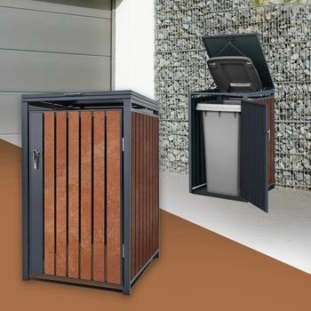 ML-Design Mülltonnenbox 1 x 240 Liter 68 x 80 x 116,3 cm Rostoptik anthrazit – ML-Design Mülltonnenbox 1 x 240 Liter 68 x 80 x 116,3 cm Rostoptik anthrazit Eleganz für Ihren Außenbereich
