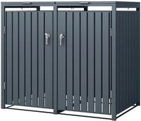 Ml-design M&uuml;lltonnenbox 2er F&uuml;r 2 Tonnen 240l 132x80x116,3 Cm, Anthrazit, Stahl,