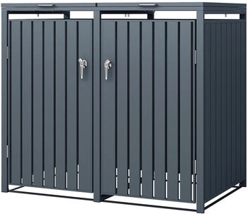 ML-Design Mülltonnenbox 2 x 240 Liter 132 x 80 x 116,3 cm Stahl anthrazit