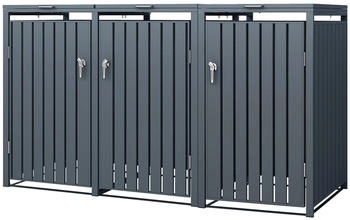 ML-Design Mülltonnenbox 3 x 240 Liter 200 x 80 x 116,3 cm Stahl anthrazit