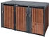 ML-Design Mülltonnenbox 3 x 240 Liter 200 x 80 x 116,3 cm Rostoptik anthrazit