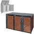 ML-Design Mülltonnenbox 3 x 240 Liter 200 x 80 x 116,3 cm Rostoptik anthrazit