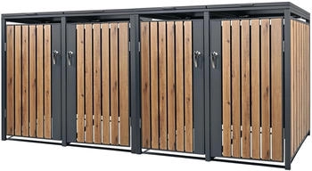ML-Design Mülltonnenbox 4 x 240 Liter 264 x 80 x 116,3 cm Eichenoptik anthrazit