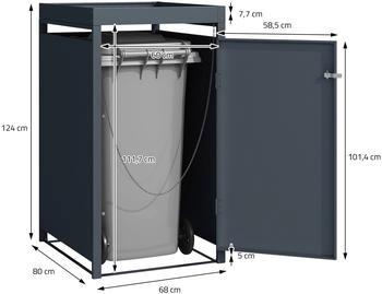 ML-Design Mülltonnenbox mit Pflanzdach 1 x 240 Liter 68 x 80 x 124 cm anthrazit – ML-Design Mülltonnenbox mit Pflanzdach 1 x 240 Liter 68 x 80 x 124 cm anthrazit - Funktionale Eleganz für Ihren Außenbereich