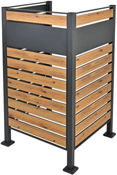 ML-Design Mülltonnenzaun für 1 Mülltonne 91 x 91 x 150 cm Stahl Holzoptik-anthrazit