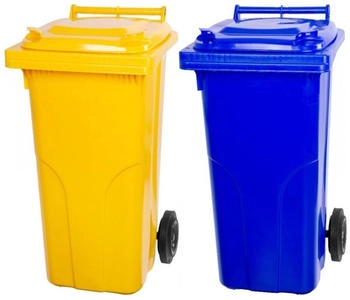 Proregal 2-Rad-Mülltonne MGB HDPE-Kunststoff 120 Liter gelb & blau 2 Stk.