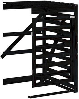 vidaXL Mülltonnenbox-Erweiterung 78 x 91,5 x 128,5 cm Massivholz Kiefer schwarz