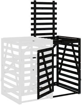 vidaXL Mülltonnenbox-Erweiterung 78 x 91,5 x 128,5 cm Massivholz Kiefer schwarz – Praktische Gestaltung für mühelose Handhabung
