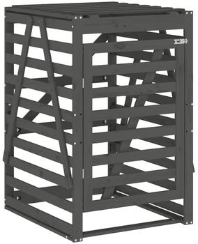 vidaXL Mülltonnenbox für 1 x 240 Liter 84 x 90 x 128,5 cm Massivholz Kiefer grau