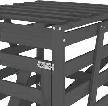 vidaXL Mülltonnenbox für 1 x 240 Liter 84 x 90 x 128,5 cm Massivholz Kiefer grau – Praktischer Schutz und einfache Handhabung im Alltag