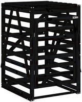 vidaXL M&uuml;lltonnenbox Schwarz 84x90x128,5 cm Massivholz Kiefer