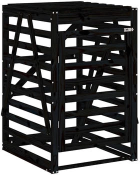 vidaXL Mülltonnenbox für 1 x 240 Liter 84 x 90 x 128,5 cm Massivholz Kiefer schwarz