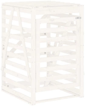 vidaXL Mülltonnenbox für 1 x 240 Liter 84 x 90 x 128,5 cm Massivholz Kiefer weiß