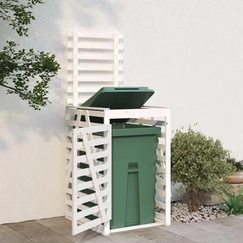 vidaXL Mülltonnenbox für 1 x 240 Liter 84 x 90 x 128,5 cm Massivholz Kiefer weiß – vidaXL Mülltonnenbox für 1 x 240 Liter 84 x 90 x 128,5 cm Massivholz Kiefer weiß - Ästhetischer Schutz für Ihre Abfallbehälter