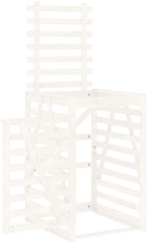 vidaXL Mülltonnenbox für 1 x 240 Liter 84 x 90 x 128,5 cm Massivholz Kiefer weiß – Praktische Funktionalität für den täglichen Gebrauch
