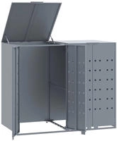 vidaXL M&uuml;lltonnenbox f&uuml;r 2 Tonnen Grau 138x79x117 cm Stahl