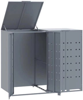 vidaXL Mülltonnenbox für 2 x 240 Liter 138 x 79 x 117 cm Stahl grau