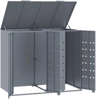vidaXL Mülltonnenbox für 2 x 240 Liter 138 x 79 x 117 cm Stahl grau – Funktionalität trifft auf Benutzerfreundlichkeit