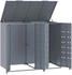 vidaXL Mülltonnenbox für 2 x 240 Liter 138 x 79 x 117 cm Stahl grau