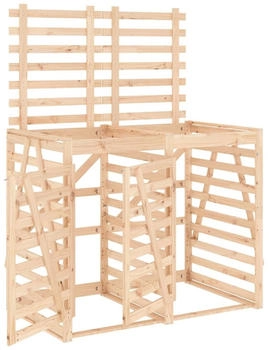 vidaXL Mülltonnenbox für 2 x 240 Liter Massivholz Kiefer natur