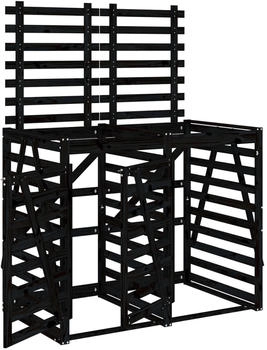 vidaXL Mülltonnenbox für 2 x 240 Liter Massivholz Kiefer schwarz