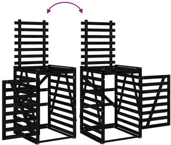 vidaXL Mülltonnenbox für 2 x 240 Liter Massivholz Kiefer schwarz – Langlebiger Schutz für Ihre Mülltonnen