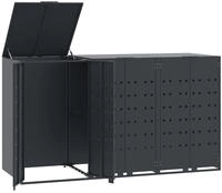 vidaXL M&uuml;lltonnenbox f&uuml;r 3 Tonnen Anthrazit 207x79x117 cm Stahl