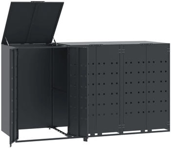 vidaXL M&uuml;lltonnenbox f&uuml;r 3 x 240 Liter 207 x 79 x 117 cm Stahl anthrazit